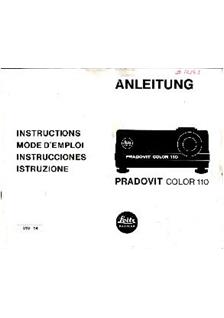 Leica Pradovit Color 110 manual. Camera Instructions.